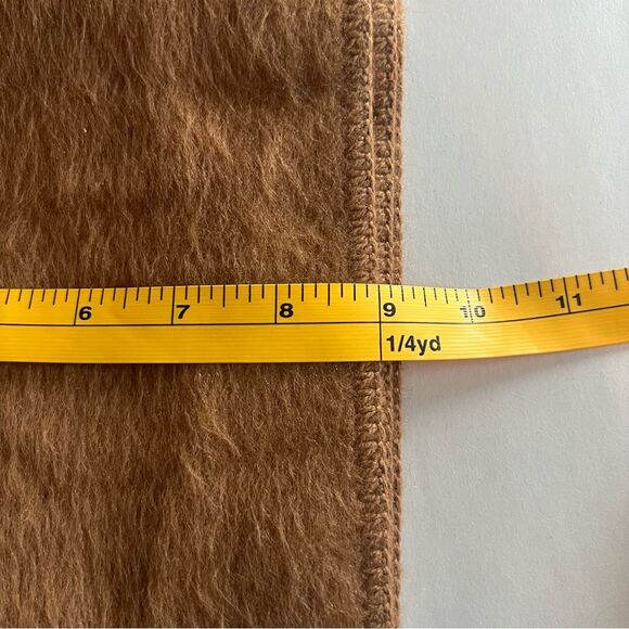 Alpaca Camargo Fringed Brown Alpaca Scarf Embroidered Brand & Logo - Picture 7 of 8